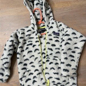 Patagonia Kids' Fleece Hoodie - Black and Cream